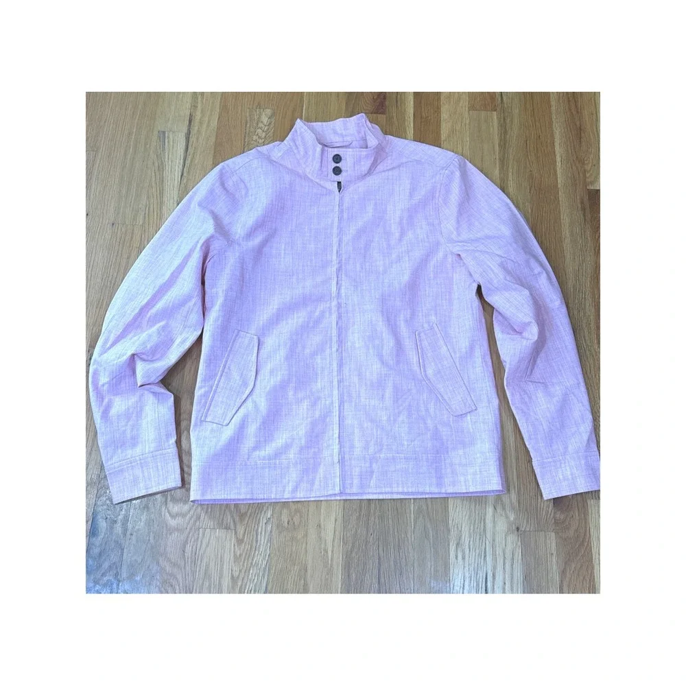 Hawker Rye Pink Textured Jacket Mens Medium Minimalist Bomber Coat